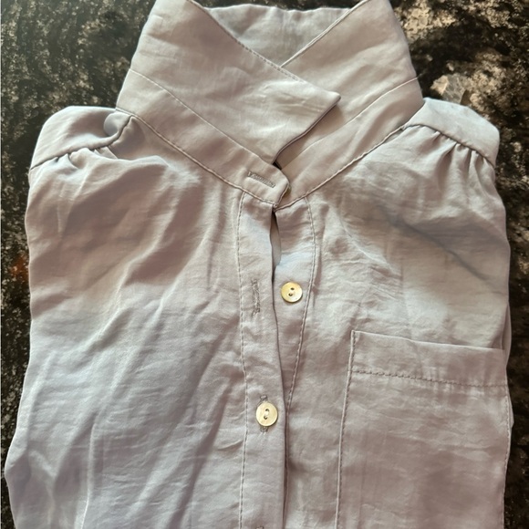 Light weight, silk feel, steel blue, blouse - Picture 3 of 3